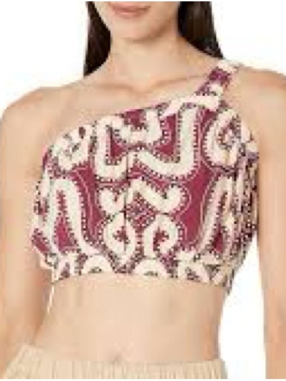 Anthropology NWT Moon River one shoulder tribal print  crop top